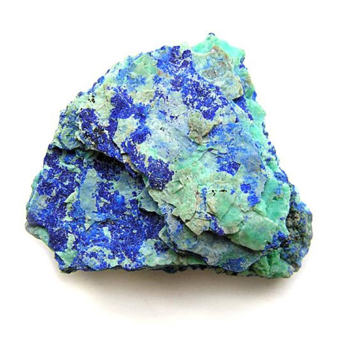 🌍For #MineralMonday, a beautiful twin formation of #Azurite and #Malachite from the #BRLSI collection.
Otherwise known as #Azurmalachite, this combination of two #copper carbonate minerals forms in copper-rich, hot water #igneous regions. During changes in conditions, the #minerals #precipitate and #crystallise into solid form, coming out of the water solution and solidifying within the surrounding rock. Malachite and Azurite are found 
near copper ore deposits, but form separately from that process, when primary copper sulfide minerals like #chalcopyrite, and #chalcocite are exposed to #oxygen near #Earth's surface. 
To discover more, follow the link in our bio.
#earth #volcanic #igneous #geology #crystals #minerals #bath 
#earth #volcanic #igneous #geology #crystals #minerals #bath