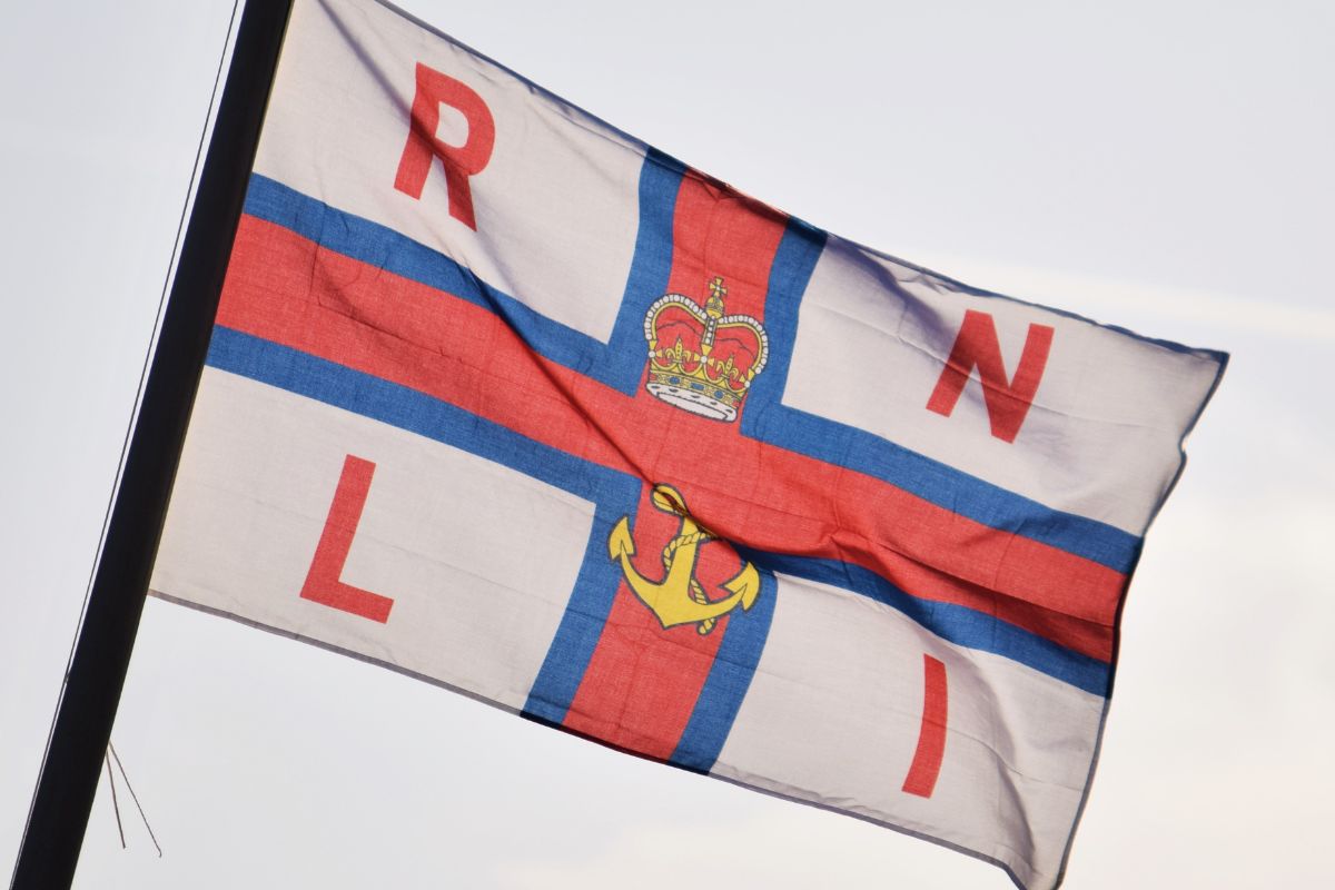 RNLI lifeboat flag flying in Swansea